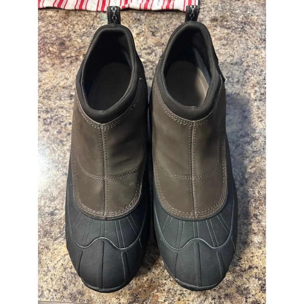 LL Bean Storm Chaser Waterproof Slip On Duck Boots Mens 13 Brown Black 254646
